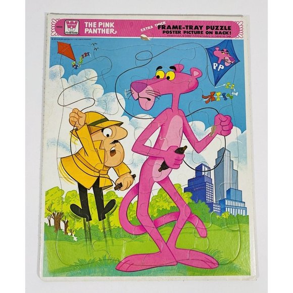 Vintage 1978 Pink Panther Frame Tray Puzzle Whitman Cardboard Toy Retro Kite - Picture 1 of 10